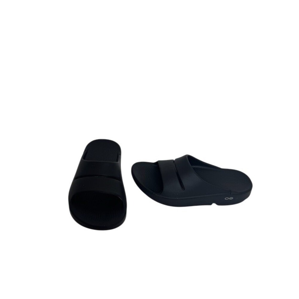 OOFOS OOahh Recovery Slide Sandals Unisex Black Comfort Slip-On Size 7